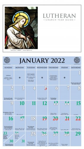 2022 Lutheran Calendar - Ashby Publishing